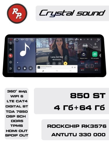 Автомагнитола RedPower 850 4/64 Гб 12.3 дюймa XLB (без рамки и проводки)