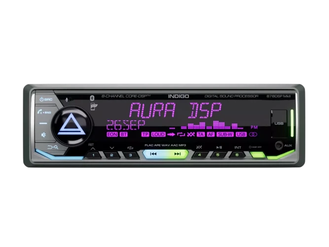 Автомагнитола 1DIN Aura INDIGO-878DSP MkII