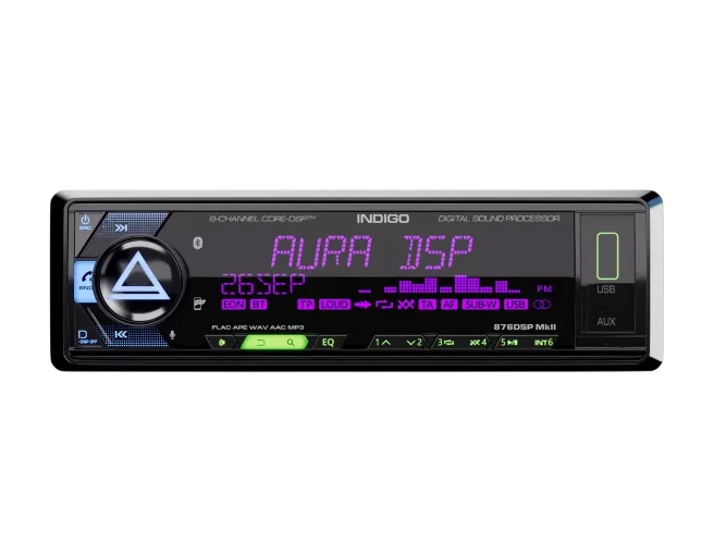 Автомагнитола 1DIN Aura INDIGO-876DSP MkII