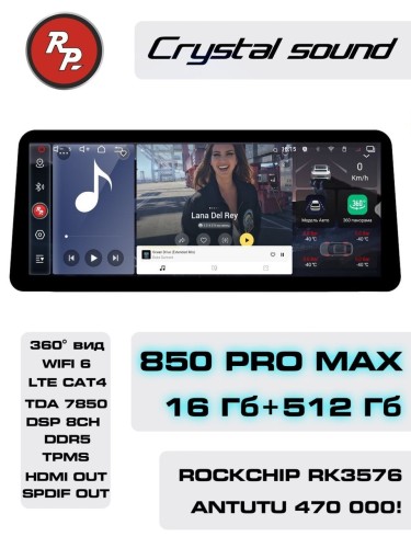 Автомагнитола RedPower 850 PROmax 16/512 Гб 12.3 дюймa XLB (без рамки и проводки)