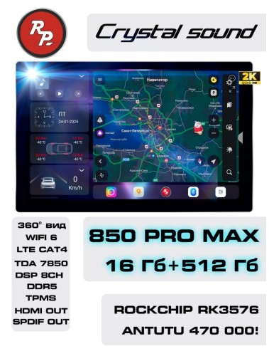 Автомагнитола RedPower 850 PROmax 16/512 Гб 11.5 дюймов (без рамки и проводки)